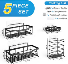 EUDELEAdhesiveShowerCaddy_5PackRustproofStainlessSteelBathOrganizersWithLargeCapacity_NoDrillingShelvesforBathroomStorage_HomeDecor6 - Brands For Less USA
