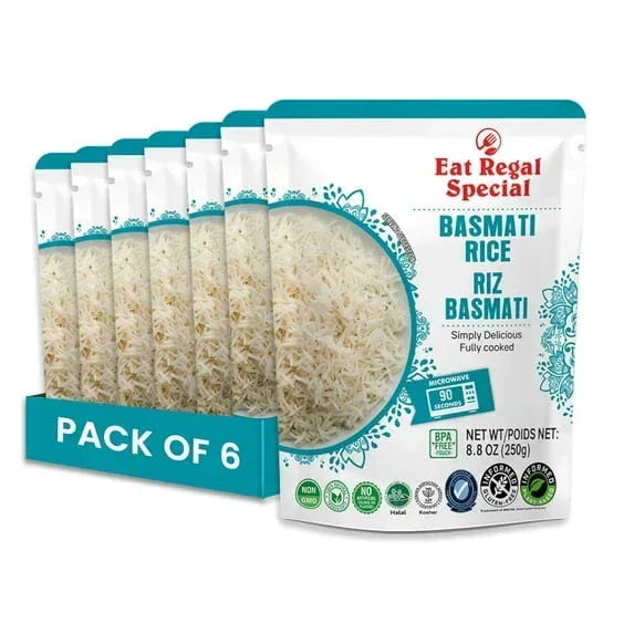 Eat Regal Basmati Rice – Fully Cooked, Microwaveable in 90 Seconds, Re ...