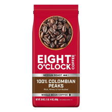 Eight O'Clock Coffee Medium Roast Whole Bean 100% Colombian Peaks Coffee 30 oz - Brands For Less USA