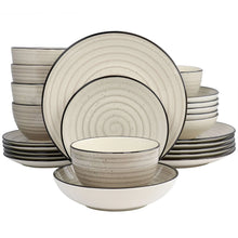 Elama Gia 24 Piece Stoneware Dinnerware Set in Cream - Brands For Less USA