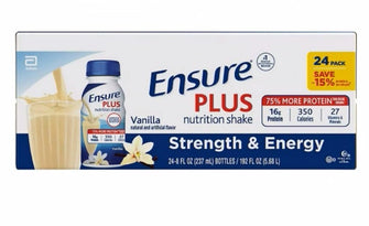 Ensure Plus Vanilla Nutrition Shake, 16g Protein, 24 pk./8 fl. oz.