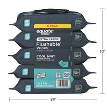 EquateExtraLargeFlushableWetWipes_Mint_240Wipes_5Pack - Brands For Less USA