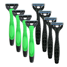 Equate Men's 3-Blade Sensitive Disposable Razors, Green and Black, 8 Count
