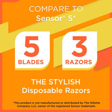 Equate Men's 5-Blade Disposable Razors, 3 Count