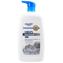 Equate Men 2 in 1 Dandruff Shampoo and Conditioner, Bold Scent, All Hair Types, 28.2 fl oz Pump Bottle (PACK OF 6 )