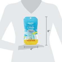 Equate Women's 5-Blade Disposable Razors, Blue, 6 Count