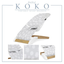 Evolur Koko Portable Infant Bouncer in Light Gray Breathable Fabric