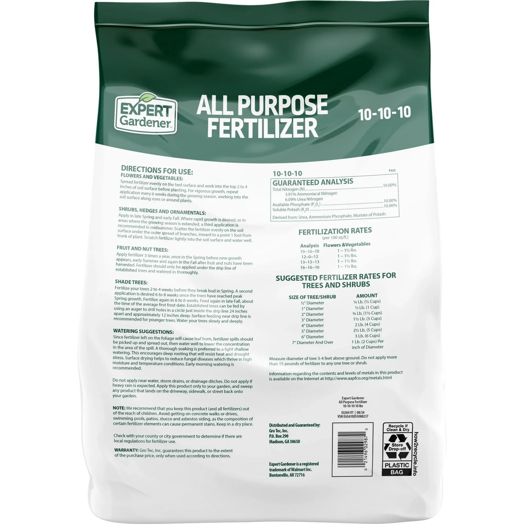 Expert Gardener All Purpose Plant Fertilizer, 10-10-10 Fertilizer ...