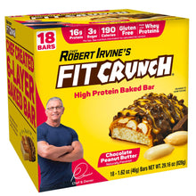 Barras de proteína FITCRUNCH, 16 g de proteína, sabor chocolate y mantequilla de cacahuete, 46 g, paquete de 18 unidades