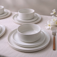 Famiware 12-Piece Stoneware Dinnerware Set with Plates & Bowls for 4, White