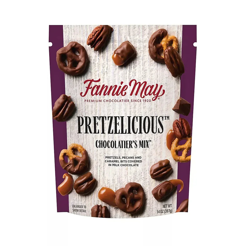 Fannie May Pretzelicious Milk Chocolate Snack Mix, With Pecans, Carame ...