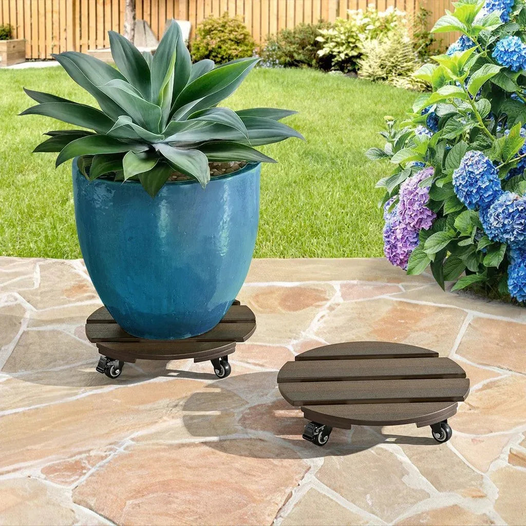 Faux Wood Plant Caddy, 2-pack– Brands For Less USA