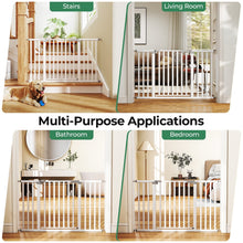 Fenbeli 30"-50" Baby Gates for Doorway, Auto Close Pet Gate, Gifts for Mom, Easy Install Pressure Mounted Dog Door, White
