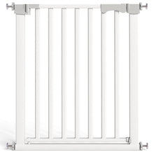 Fenbeli 30"-50" Baby Gates for Doorway, Auto Close Pet Gate, Gifts for Mom, Easy Install Pressure Mounted Dog Door, White