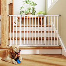 Fenbeli 30"-50" Baby Gates for Doorway, Auto Close Pet Gate, Gifts for Mom, Easy Install Pressure Mounted Dog Door, White