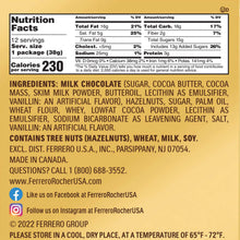 Ferrero Rocher, Milk Chocolate Hazelnut Candy, 1.3 oz, 3-count, 12-pack