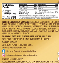 Ferrero Rocher, Milk Chocolate Hazelnut Candy, 1.3 oz, 3-count, 12-pack