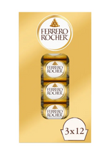 Ferrero Rocher, Milk Chocolate Hazelnut Candy, 1.3 oz, 3-count, 12-pack