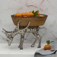 Fitz and Floyd Woodgrove Reindeer Centerpiece Bowl