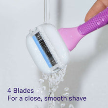 Flamingo Women's Moisture Plus Razor Set with Razor Handle, 2 Blade Refill Cartridges, and Shower Holder, Fig