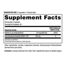 Florastor Daily Probiotic with Vitamin D3, 120 Vegetarian Capsules