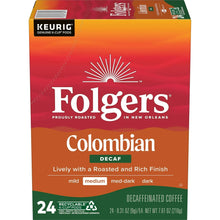 Folgers Colombian Decaffeinated Coffee, Medium Roast, Keurig K Cup Brewers, 24 Count Box - Brands For Less USA