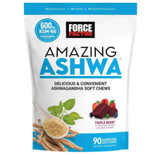 Force Factor Amazing Ashwa Triple BerryFlavor, 90 Soft Chews