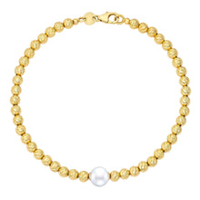 Freshwater Cultured 7.5-8mm Pearl Bracelet With 14kt Yellow Gold Clasp
