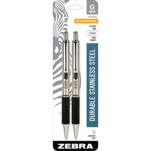 G-402StainlessSteelRetractableGelPen_FinePoint_0.5mm_BlackInk_2-Count - Brands For Less USA