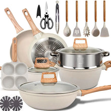Kitchen Cookware Sets, Nonstick Pots and Pans Set, Induction Cookware, 19 Pcs