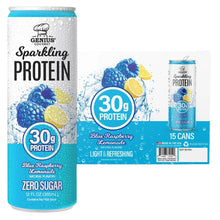 Genius Gourmet Sparkling Clear 30g Protein, Blue Raspberry Lemonade, 12 fl oz, 15-pack - Brands For Less USA