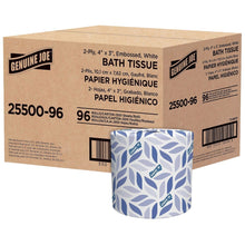 Genuine Joe Bath Tissue, 2-Ply, 500 Sheets, 96 Rolls