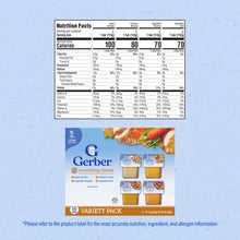 Gerber Stage 2 Baby Food, Meat & Vegetable Puree Meals, Variety Pack, 4 oz Tub (32 Pack)