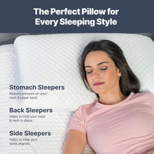 GhostBed Gel Memory Foam Cooling Bed Pillow, Standard/Queen