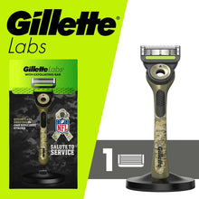 Gillette Labs Manual Razor with Exfoliating Bar Mens Salute to Service Razor with Stand