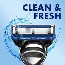 Gillette Mens Razor, Clean & Fresh, Handle + 5 Blade Refills