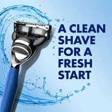 Gillette Mens Razor, Clean & Fresh, Handle + 5 Blade Refills