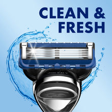 Gillette Mens Razor, Clean & Fresh, Handle + 5 Blade Refills