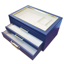 Glass Top-Lift Lid Large Contemporary Jewelry Box