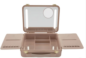 Glo Tech Beauty Case with LED Mirror, Pink