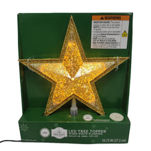 Gold Star LED Christmas Tree Topper, 10.75", by Holiday Time