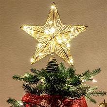 Adorno de estrella dorada LED para la punta del árbol de Navidad, 15 pulgadas, de Holiday Time 