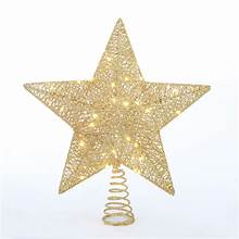 Adorno de estrella dorada LED para la punta del árbol de Navidad, 15 pulgadas, de Holiday Time 