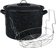 Granite-Ware-Enamel-on-Steel-21-5-Quart-Water-Bath-Canner-with-lid-Jar-Rack-Speckled-Black-67144_9803_1 - Brands For Less USA