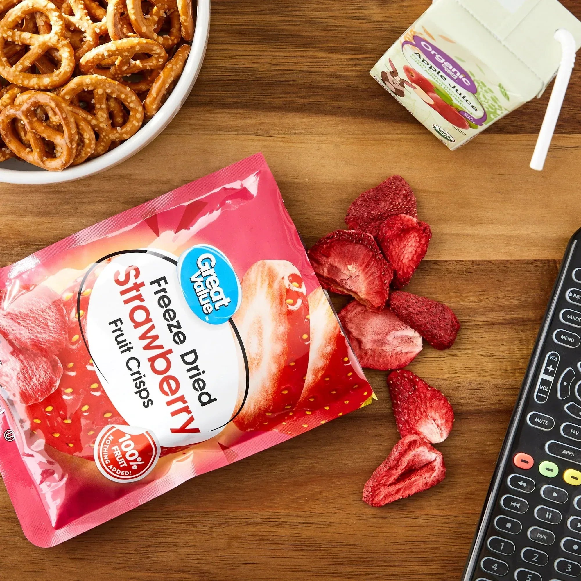 Great Value Freeze Dried Strawberry Fruit Crisps, 0.26 oz, 6 Count ...