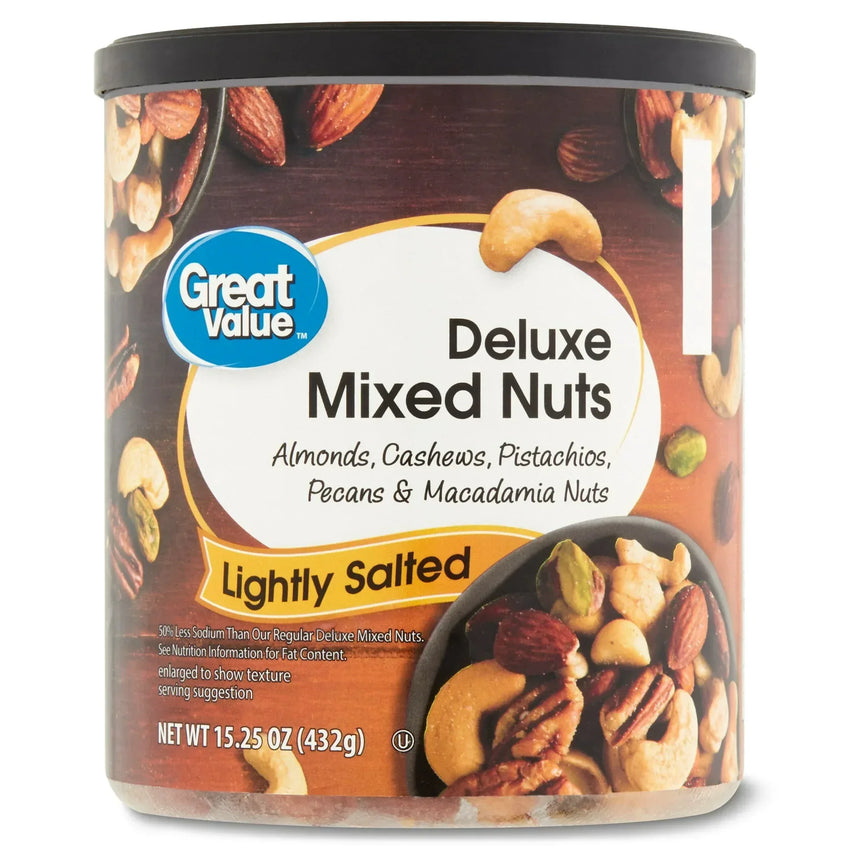 Great Value Lightly Salted, Deluxe Mixed Nuts, 15.25 oz– Brands For ...