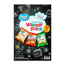 Great Value Mini Alphabet, Chippers & Oatmeal Cookies Variety Pack, 1 oz, 30 Snack Packs - Brands For Less USA