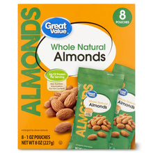 Great Value Whole Natural Almonds, 1 oz, 8 Count - Brands For Less USA