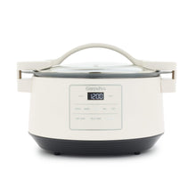 GreenPan 8 Quart Family Size Locking Lid Slow Cooker, Cream