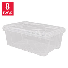 Greenmade InstaView 13 Quart Clear Plastic Stackable Storage Bins, 8-pack